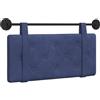 XHNIFBN Testiera sospesa 100 x 55 cm, pannello da parete in velluto blu polizia, cuscino da parete imbottito con cuciture a bottoni, montaggio a parete, schienale in legno