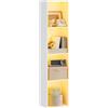 WOLTU Libreria Verticale con Luce LED e 4 Scomparti, Scaffale Libreria con Dispositivo Antiribaltamento, 40x29x170 cm, Stile Moderno, in Legno per Soggiorno, Camera da Letto e Studio, Bianco