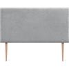 DHOME Testiera Imbottita Liscia in Tessuto Aqualine con Gambe Altezza 70 CM Spessore 4 cm e 8 cm per Parete Acustica Fonoassorbenti Testata Letto Camera (Gris Claro, 160cm, Spessore 8cm)