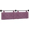 XHNIFBN Testiera sospesa da 190 x 55 cm, pannello da parete imbottito in velluto lilla, design abbottonato, guide in metallo incluse, tessuto vellutato, per camera da letto