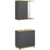 Vicco Set di mobili da bagno Livia, Antracite/quercia, 60 cm, composto da specchio da bagno e mobile sottolavabo