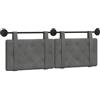 XHNIFBN Testiera sospesa grigio scuro, pannello letto in morbido velluto, testiera imbottita con trapuntatura a bottoni, elegante montaggio a parete per camera da letto, 130 x 55 x 5 cm