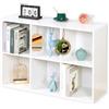 Floordirekt Libreria bianca in legno con 6 scomparti, scaffale a cubo per soggiorno e camera da letto (Vermont)