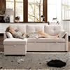 Cayipng Divano multifunzionale a L, divani letto estraibili con sedute di stoccaggio, chaise longue componibile intercambiabile, divano modulare per soggiorni. (Beige + Polyester)