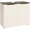 Composad | Base Lavabo della Linea PROMESSA con 2 Ante, Sottolavabo, Base Lavandino Bagno Moderno, (LxAxP): 70x58,1x35 cm, Grigio Cashmere Topmatt e Marmo Blunt, Made In Italy