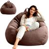 Umllpet Pouf XL, rivestimento per pouf, pouf a forma di goccia, solo rivestimento (senza imbottitura), per adulti e bambini, da gioco, per soggiorno, divano, esterno, 100 x 120 cm (caffè)