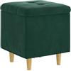 Lumanois Pouf Contenitore Verde Scuro 40 x 40 x 45 cm Velluto, Mobili,Sedie,Sgabelli da Bar, 9.16kg-876812