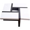Rebecca Mobili Tavolino da salotto, bianco nero, per arredamento moderno living salotto - Misure 35 x 80 x 80 cm (HxLxP) - Art. RE4010