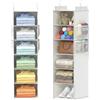 ALLTIDYUP Extra Profondo Portattuto da Appendere - Organizer Armadio da Appendere Pieghevole con 6 Ripiani e Tasche in Rete, Ganci in Metallo, Vestiti, Scarpe e Cappelli - Ideale per Camper (Bianco)