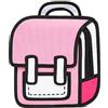 SENIURIS Zaino carino per bambini con cartoni animati per ragazzi e ragazze, stile disegno 2D fumetto divertente strano borsa per la scuola, Rosa, Normal, Zaini da viaggio