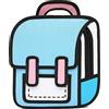 SENIURIS Simpatico zaino per bambini con cartoni animati per ragazzi e ragazze, stile fumetto 2D divertente strano zaino per la scuola., Azzurro chiaro, Large, Zaini da viaggio