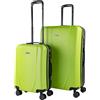 ITACA - Set valigie - Set Valigie Rigide Offerte. Valigia Grande Rigida, Valigia Media Rigida e Bagaglio a Mano. Set di Valigie con Lucchetto Combinazione TSA, Pistacchio-Antracite