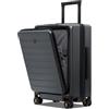 LEVEL8 Valigia da Cabina, Bagaglio a Mano con Tasca Frontale, Valigia Rigida in Policarbonato con 4 Ruote Silenziose e TSA per Viaggiare (38L, Grigio)