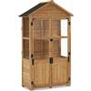 MCombo M MCombo Armadio da giardino in legno, piccolo, per esterni, resistente alle intemperie, per balcone e terrazza, 100 x 53 x 178 cm, 0111 (naturale)