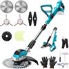 panthem Decespugliatore a Batteria compatibile con Makita 18 V, Tagliabordi a Batteria Elettrico Brushlesse, con 4 Tipi di Lame Tagliaerba senza Fili, Maniglia Telescopica, Decespugliatori da Prato