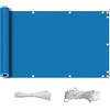 ZQXFZ Frangi-Vista Balcono 90x200cm con Corda e Fascette Protezione Solare 160g/㎡ Bloccare La Privacy Facile da Installare Balcone Privacy -Lago Blu.