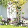 RELAX4LIFE Arco per Rampicanti in Metallo con Cancello Bloccabile, Traliccio per Rampicanti con 2 Fioriere Laterali per Rose e Viti, per Matrimoni Feste e Ingresso Cortile (Nero, 201×50×218cm)