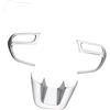 Szwaldaper for Jeep, Nuova Compass 2017 2018 2019, 3 pezzi/set Interni auto Decorazione volante Copertura Trim Adesivo Accessori Adesivo per volante(Chrome silver)
