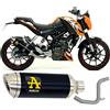 MOTOTOPGUN arrow scarico omologato open thunder alluminio nero compatibile con ktm duke 125 2011 2012 2013 2014 2015 2016 mototopgun