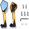 LKSN Specchietto Retrovisore Moto Oro, Antiriflesso, Universale, Bolt-on, Manuale, Per YAMAHA T-Max 500, TMAX 500, TMax 530 SX DX 560 Tech Max