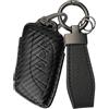 Rondrive Custodia per Chiave Auto Portachiavi Compatibile con Lexus LBX UX 300E ES300h ES350 NX250 2020-2025 Pelle PU Fibra di Carbonio Modello Cover per Chiave Tipo A 3 Tasti - Linea Nera