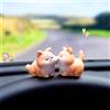 WOLAIYE Carino bacio viso animale auto decorazioni cruscotto, divertente micro paesaggio auto decorazione interna, specchio retrovisore ornamenti per veicoli desktop regali 2 pezzi (gatto arancione)