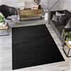 TAPISO Noyan Tappeto su Feltro Moderno Soggiorno Sala Camera da Letto Salotto Camera Ragazzi Bambini Monocolore Tinta Unita Nero A Pelo Corto 120 x 170 cm