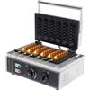 DHQCQL Waffle Machine per waffle, in acciaio inox, 1500 W, macchina elettrica per waffle commerciale, con 6 steli/grano dog, cialde sul manico per panetterie, ristoranti, chioschi