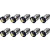 Ruiandsion 10 lampadine LED E10 DC 24 V 0,5 W 4300 K bianco caldo 5050 1SMD LED per torcia, torcia, torcia, faro, terra negativa