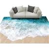 Iczodrow Tappeto con vista 3D, motivo oceano blu, con motivo spiaggia, grande tappeto a onde marine, per camera da letto di ragazze, grazioso tappetino da giardino antiscivolo (onde marine, 81 x 122 cm)