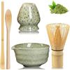 Vaileal Matcha Set da tè Matcha, Matcha, Mescolatore Matcha, Frusta Matcha, Ciotola Matcha in ceramica, Ciotola Matcha con beccuccio, supporto per agitatore e cucchiaio di bambù, accessori Matcha Set regalo
