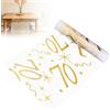 Baosind Runner da Tavolo Dorata con Numero 70° Compleanno 28cmx10m, Runner da Tavolo Riutilizzabile Tagliabile, Runner con Stampa a Caldo Dorata per Feste di Compleanno Uomo Donna, Decorazioni Anniversario