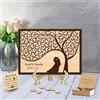 Smallduuck Libro degli ospiti per matrimonio con albero della vita personalizzato rustico in legno albero genealogico libro degli ospiti di nozze con cornice libro degli ospiti per ricevimento, libro degli