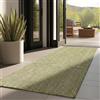 Carpettex Tappeto per esterno monocolore resistente alle intemperie, ideale per terrazze, balconi, giardini e cucine, con tessitura piatta e finitura simile al sisal, Colore: Verde, Taglia: 80 x 250 cm