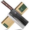 TAN REN Coltello da Cuoco Cinese Mannaia, Coltello da chef cinese, Coltello Cleaver da Macellaio, Acciaio al Carbonio, Mannaia da macellaio multiuso con fodero per cucina, campeggio e barbecue
