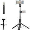 Goshyda Treppiede per Selfie Stick Estensibile da 67 Pollici con Monitor Wireless da 2,4 Pollici, Treppiede per Telefono con Mirroring dello Schermo 1080P Remoto Bluetooth per Vlogging