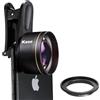 Kase HD Master - Obiettivo macro per telefono con anello adattatore filtro da 52 mm per iPhone 15, 14, 13, 12 Pro Max, Samsung, smartphone Android, attacco obiettivo (nero)