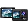 BJdfgE Action camera S60 con stabilizzazione dell'immagine, 4K Ultra HD, impermeabile fino a 30 m, obiettivo Fisheye 170°(No Sd Card)
