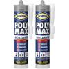 Bostik Poly Max Sigillante Grigio - sigillante universale permanentemente elastico e verniciabile, non ritira e resiste alla muffa (Confezione da 2)