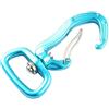 QUILSTM Moschettone girevole leggero con clip di bloccaggio in alluminio per guinzaglio per cani, imbracatura da campeggio, portachiavi, arrampicata, Blu, 7.6x2.8x1.6 cm