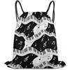Generic Black And White Piano Keys with Musical Notes Borsa Palestra Gym Sack Regolabile Stringa per Nuoto Vacanze Campeggio Tasche Coulisse 36X42Cm