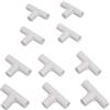 Yhenlovtt Giunto di fissaggio in plastica con diametro interno di 16 mm (bianco) per tende da campeggio, tettoie, supporti per piante da giardino, confezione da 10 connettori a T a 3 vie (TTEE)
