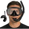 Générique Attrezzatura da snorkeling per adulti, maschera grandangolare antiappannamento, con scatola di immagazzinaggio, regolabile e boccaglio pieghevole, per stage, snorkeling, uscite in spiaggia ed