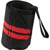 Wswqop Fascia Polso Sollevamento Pesi Polsini Allenamento Fasce Elastici Sostegno Regolabile Assorbente Traspirante Leggero Adatta a Uomini Donne Sport, Rosso