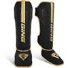 Gralara Parastinchi da Muay Thai Copertura Completa Paratibie Muay Thai Chiusura a Strappo Paratibie Kickboxing per Adulti, Bambini, Combattimento, Palestra, Oro, Nero, Oro E Nero, L