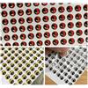 Yhenlovtt 300 esche da pesca olografiche 3D per pesca a forma di pupilla rossa, morbide, modellate, con argento, per kit (rosso, 3 mm)