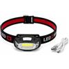 STORM RIDER Torcia Frontale LED Ricaricabile USB con Motion Sensor - Lampada Frontale per Outdoor, Campeggio, Trekking, Pesca Notturna e Uso Tecnico (Lumens 180 - FL-368)