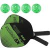 Gralara 2 Pezzi Racchette Pagaie Racchette Palline Legno Superficie Grande Stabilità Struttura Resistente con Borsa Adatto per Adulti Bambini