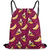 Generic Banana Leopard Pattern Tasche Coulisse Sacca Sportiva Unisex Moda per Uomo Escursionismo Shopping Borsa Coulisse 36X42Cm