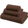 Corredocasa Set 3 Asciugamani Bagno in 100% Spugna di Cotone Qualità Premium, Made in Italy - Viso, Ospite e Telo Doccia - Lavabile in Lavatrice - Hotel, B&B e Palestre - Morbidezza Professionale Marrone